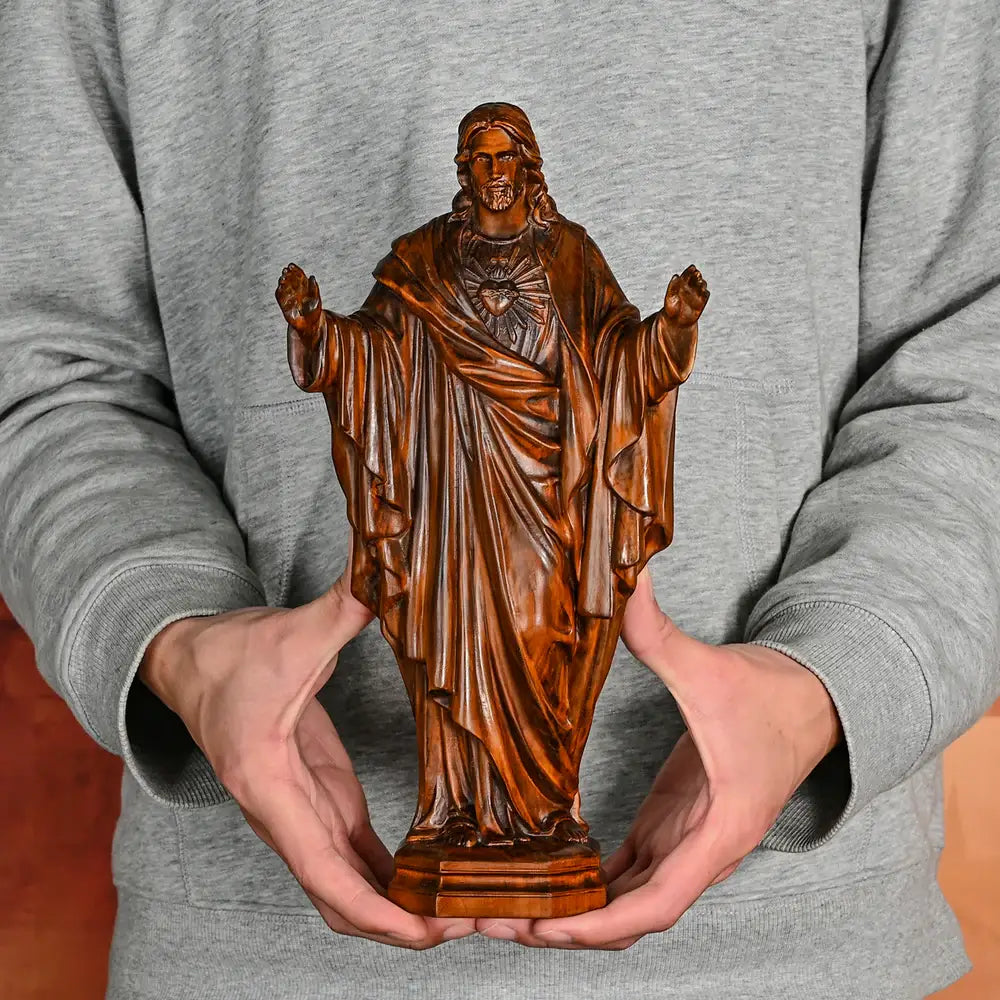 Imagem Sagrado Coração de Jesus em Madeira