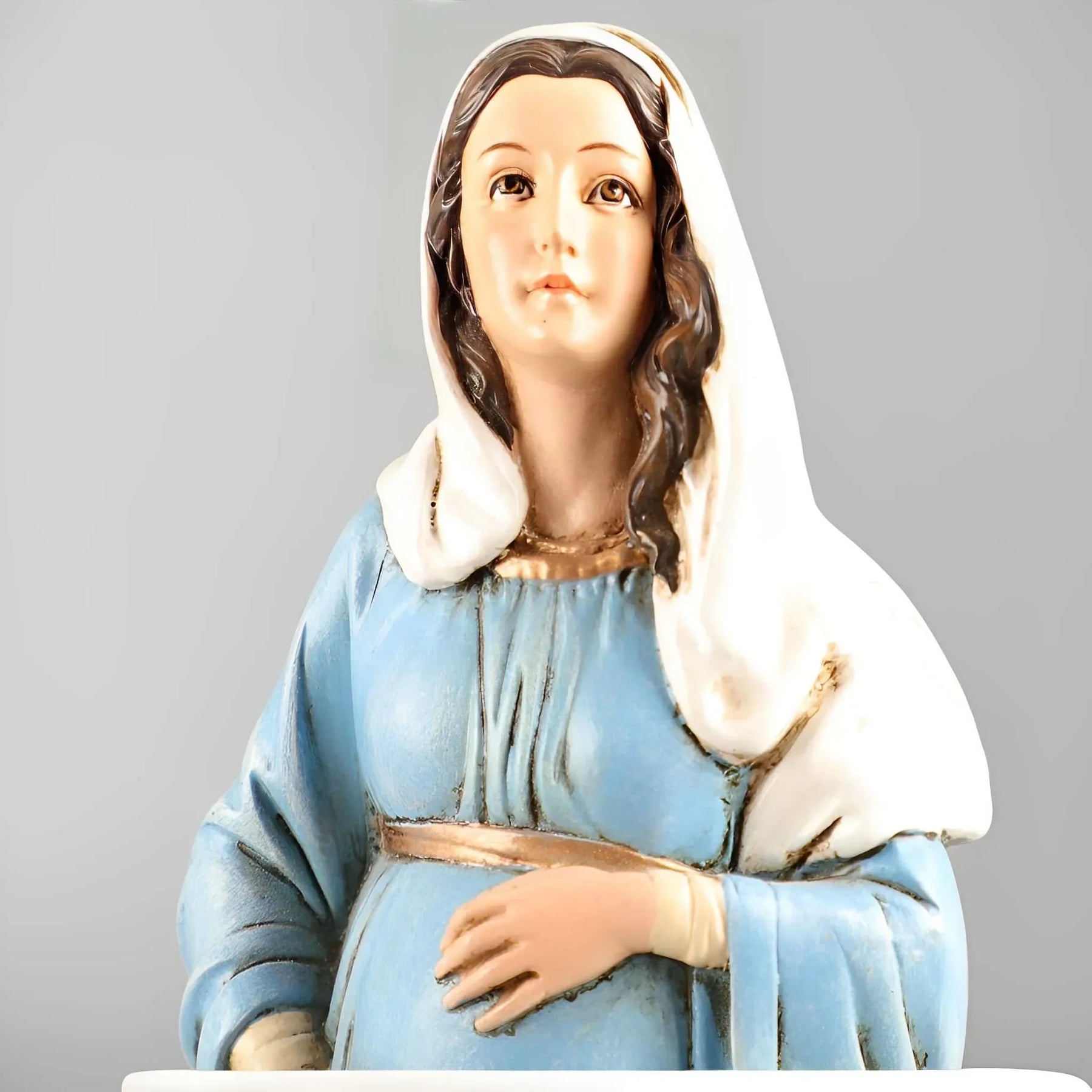 Imagem Virgem Maria Gravida em Resina