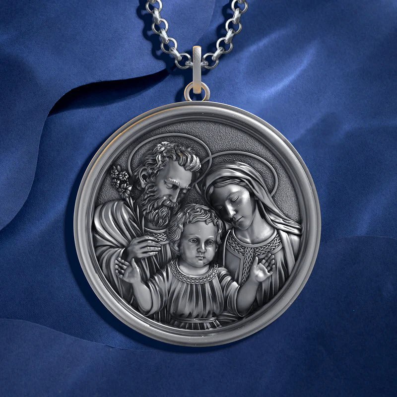 Colar Sagrada Familía de Prata 925K